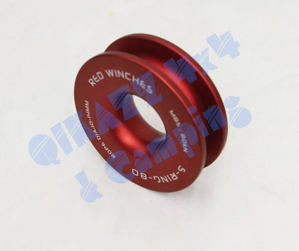 Red Winch Snatch Ring 8T   Roadsafe Soft Shackle