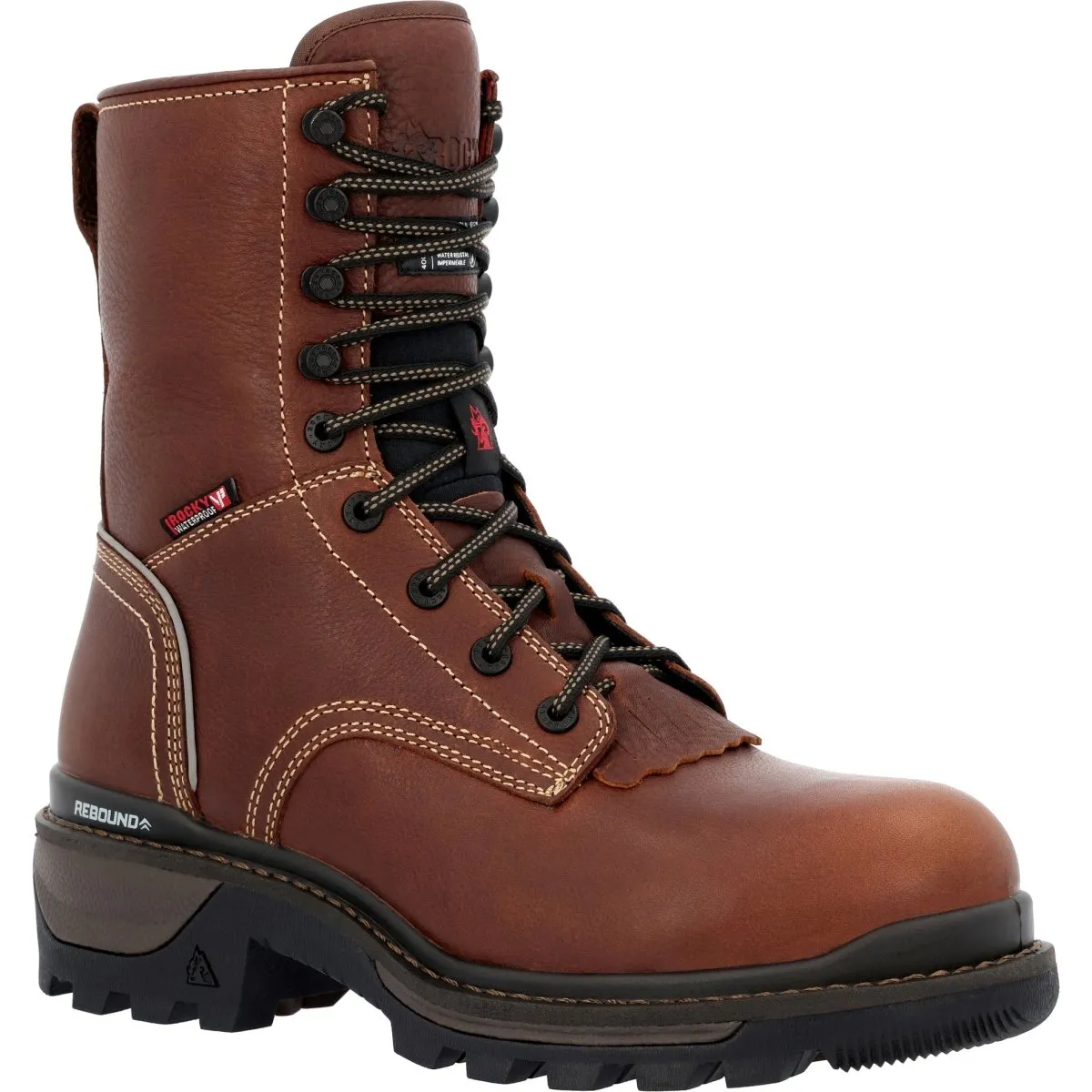 Rocky Rams Horn Logger Men's Composite Toe Waterproof 400G Insulated Work Boots Rkk0396 In Brown