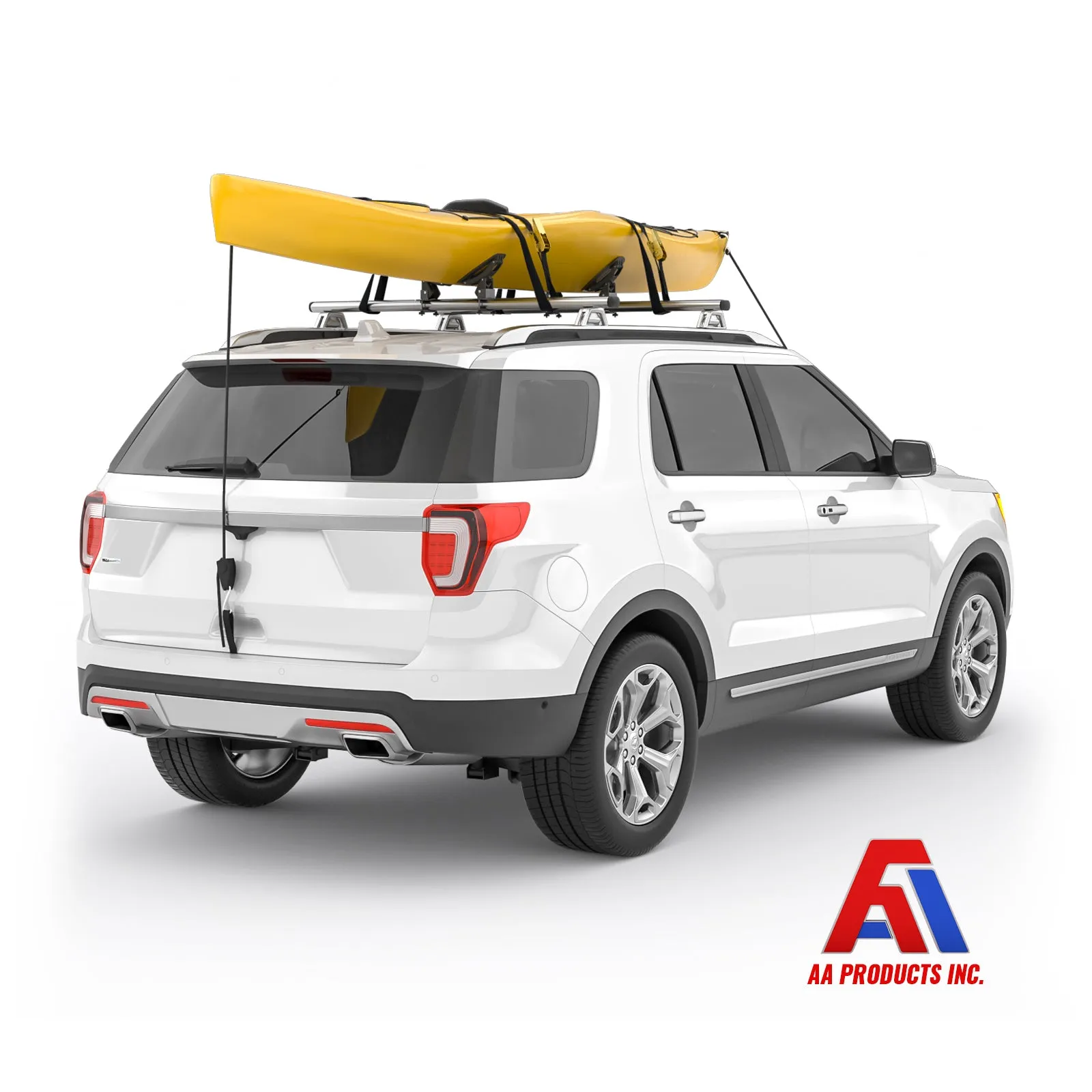 Saddle Rack for Kayak Carrier Canoe with Stainless Steel Base, Ratchet Straps, Ratchet Bow and Stern Tie Down Straps & Anchor Straps(‎KSX-405-BLK)