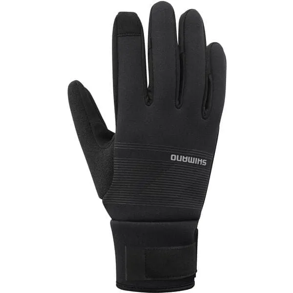 Shimano Clothing Unisex Windbreak Thermal Gloves; Black; Size L