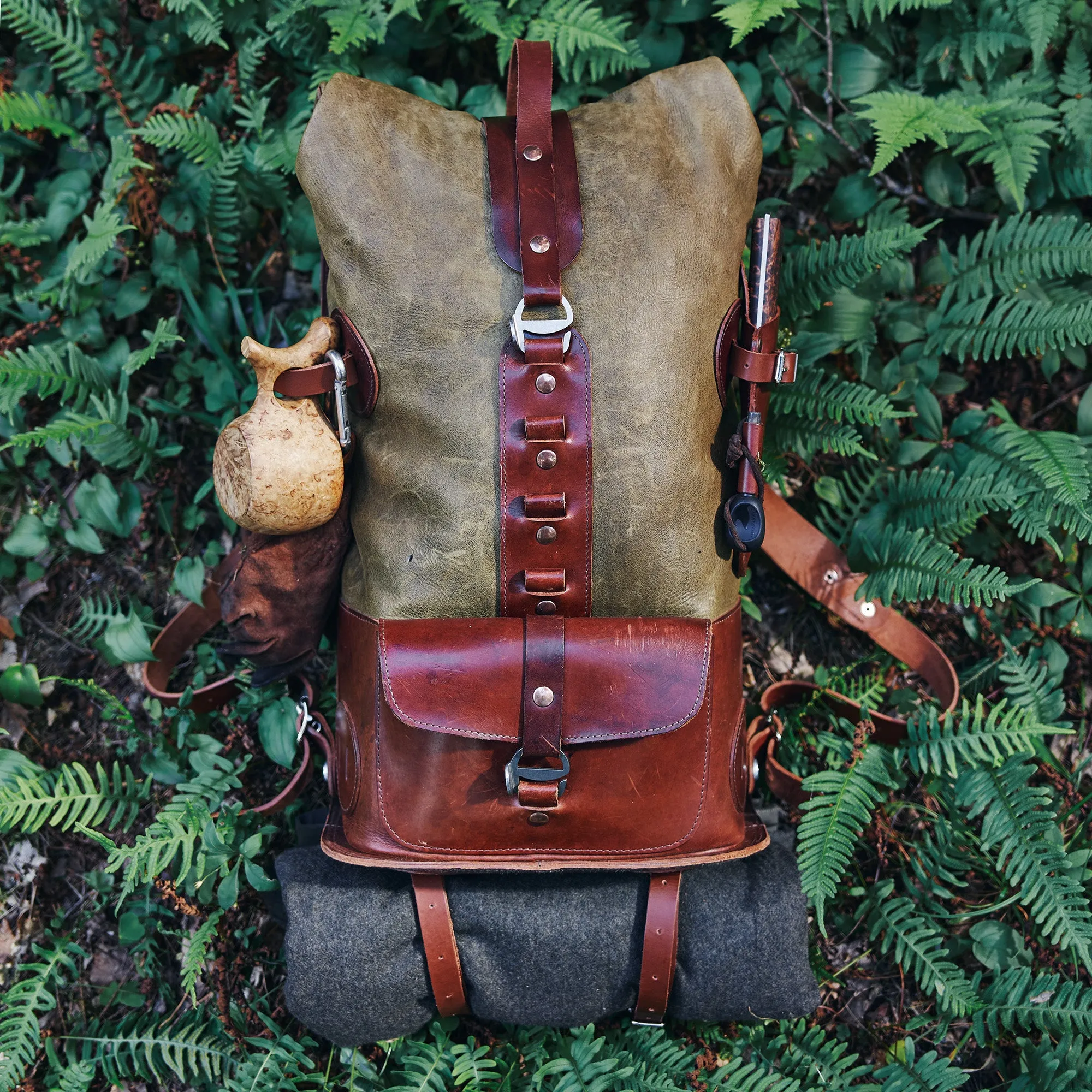 Specials S.03 - Moss Green White Tail Fold Top Backpack