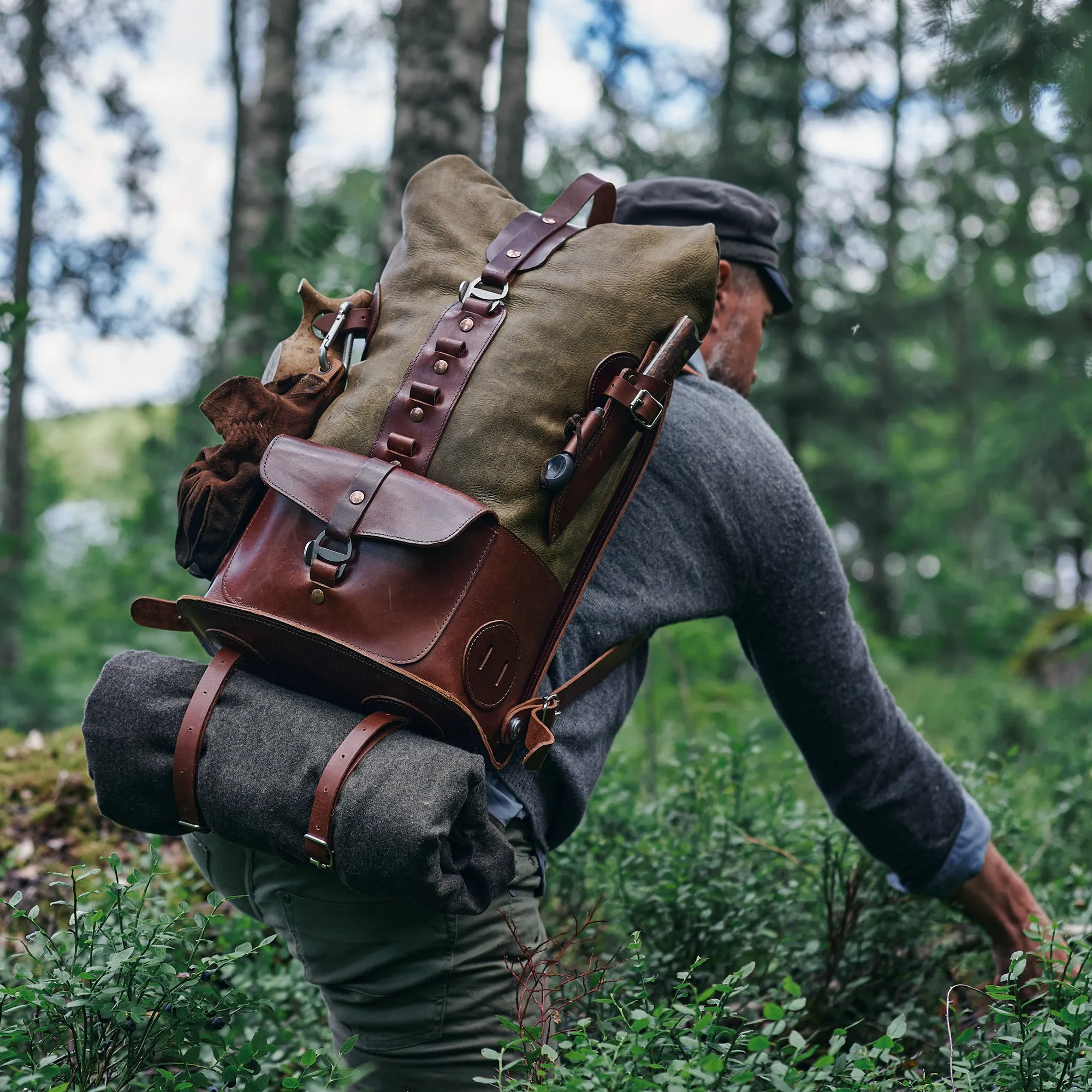Specials S.03 - Moss Green White Tail Fold Top Backpack
