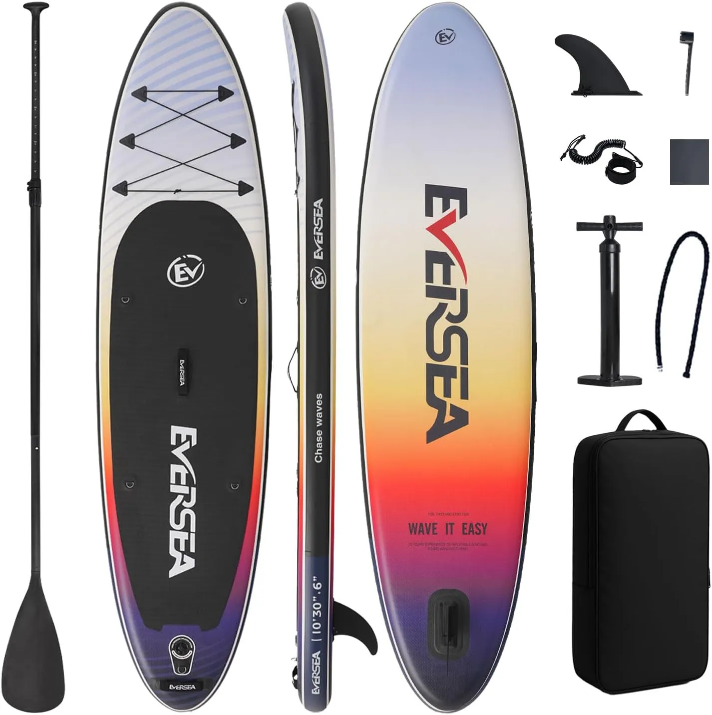 Stand-Up Paddle Boards, 10 ft Inflatable Paddle Board with SUP Accessories, Non-Slip Comfort EVA Deck, Dual PVC Layer, 33 in Extra Wide Stable Basic All-Around Paddleboard for Youth & Adults