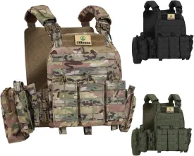 Tactical Vest Quick Release for Men Outdoor Molle Airsoft Vests Adjustable Breathable Weighted Gear for CS/Training