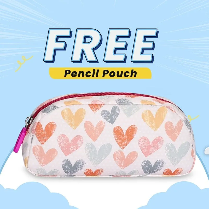The Clownfish Edutrek Series School Backpack - Lightweight, Durable | Includes Pencil Pouch | 33.5L | Light Pink