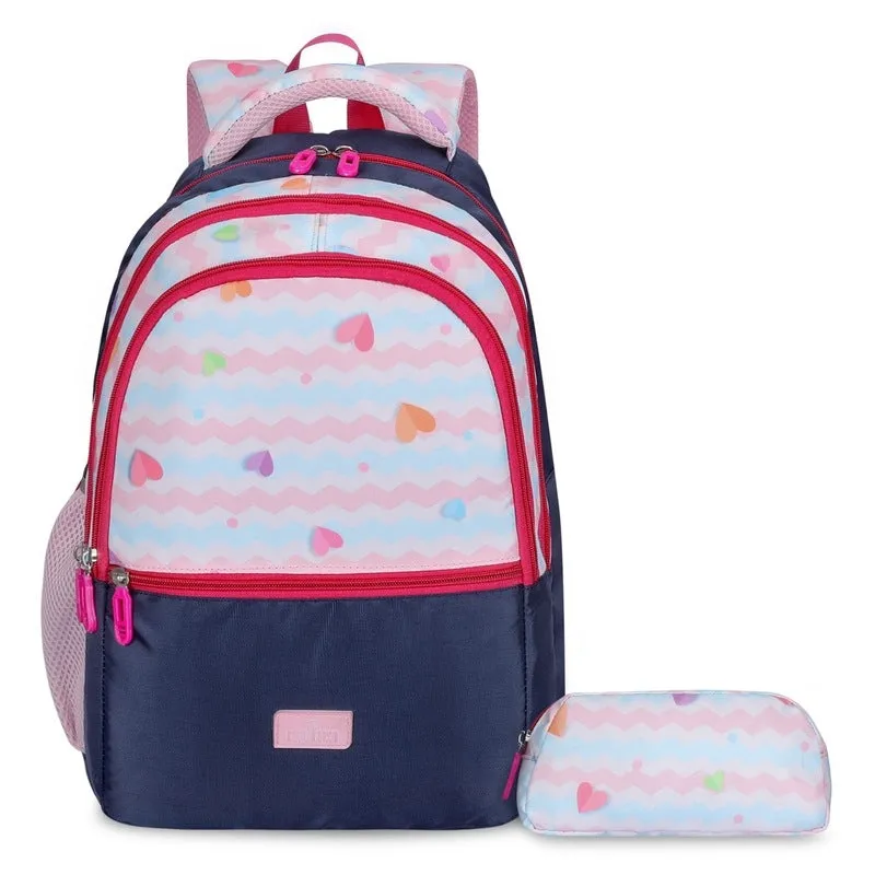 The Clownfish Edutrek Series School Backpack - Lightweight, Durable | Includes Pencil Pouch | 33.5L | Light Pink