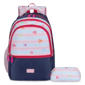 The Clownfish Edutrek Series School Backpack - Lightweight, Durable | Includes Pencil Pouch | 33.5L | Light Pink
