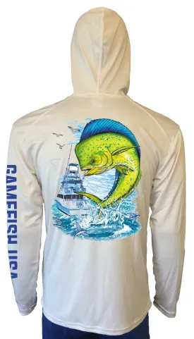 UPF 50 Lightweight Microfiber Moisture Wicking Performance Fishing Hoodie Mahi