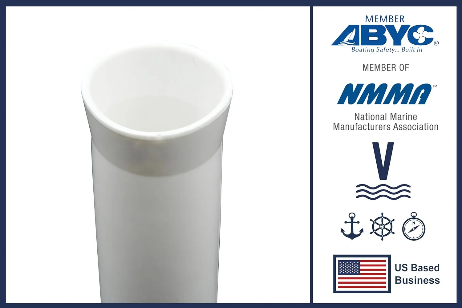 Vinland Marine Insert Sleeves for Flared Fishing Rod Holder , Insert Liner for Aluminum Rod Holder, T Top, Clamp on and Weld on