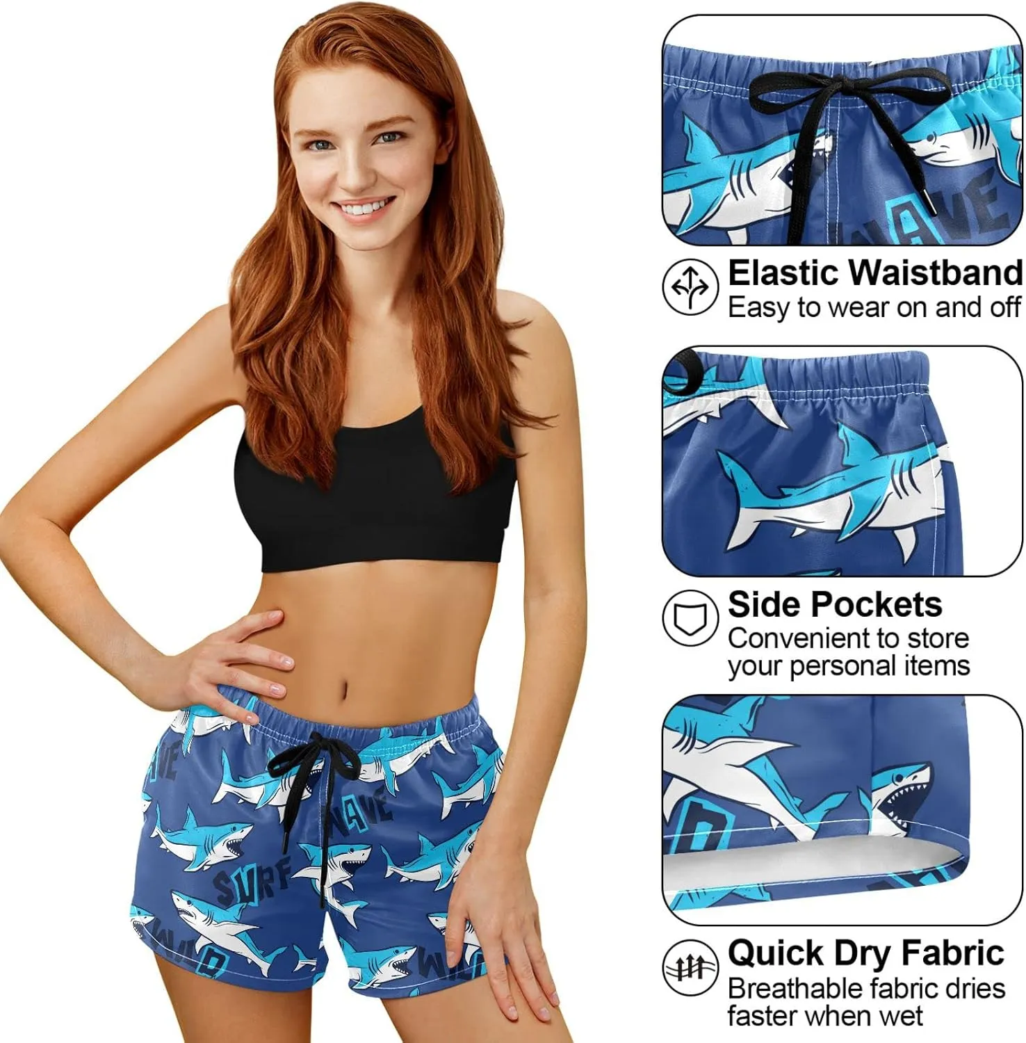 visesunny Women's Running Shorts with Pockets High Waisted Athletic Workout Gym Shorts for Women Youth Teens