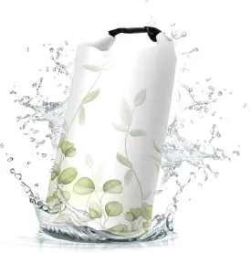 Waterproof Dry Bag,Roll Top Green Leaves Waterproof Backpack 5L/10L/20L Floating and Lightweight Bags for Kayaking, Boating, Fishing, Swimming and Camping