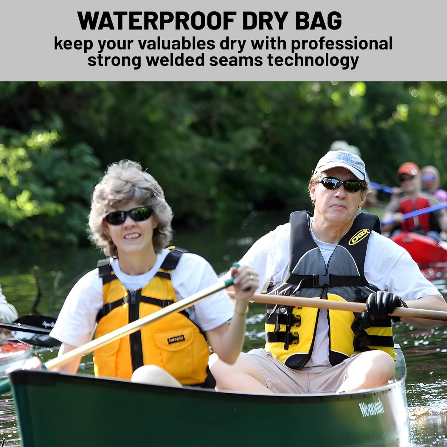 Waterproof Dry Bag,Roll Top Green Leaves Waterproof Backpack 5L/10L/20L Floating and Lightweight Bags for Kayaking, Boating, Fishing, Swimming and Camping