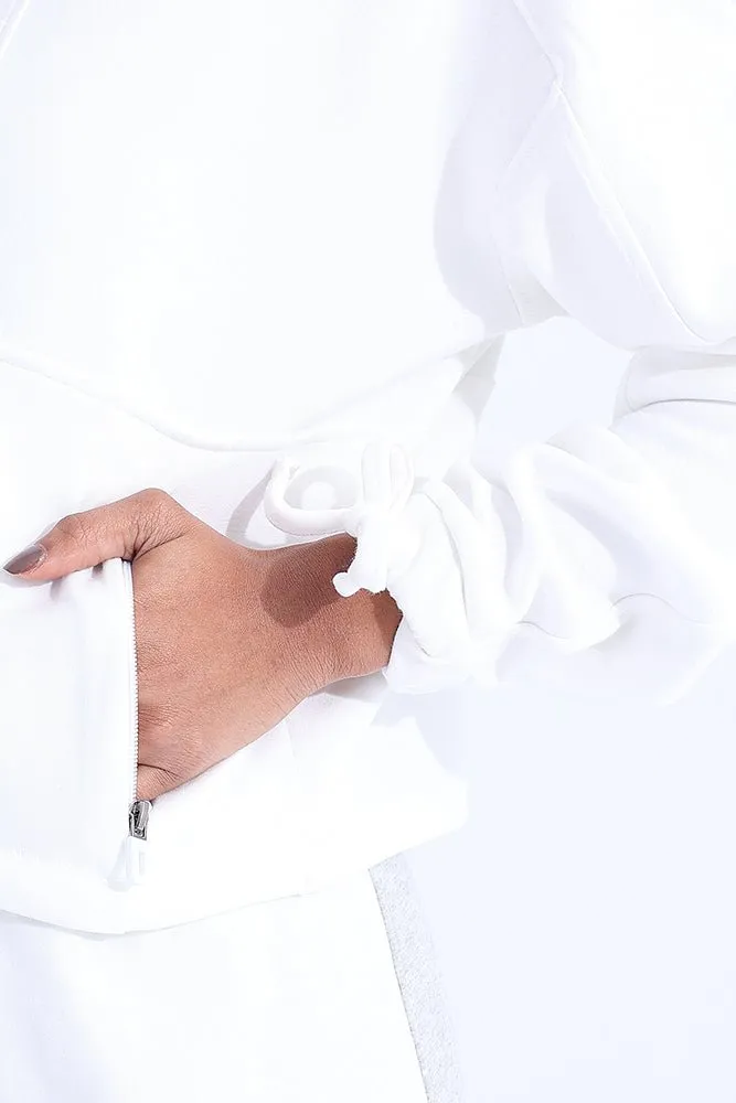 White Modal Zip Sweatshirt
