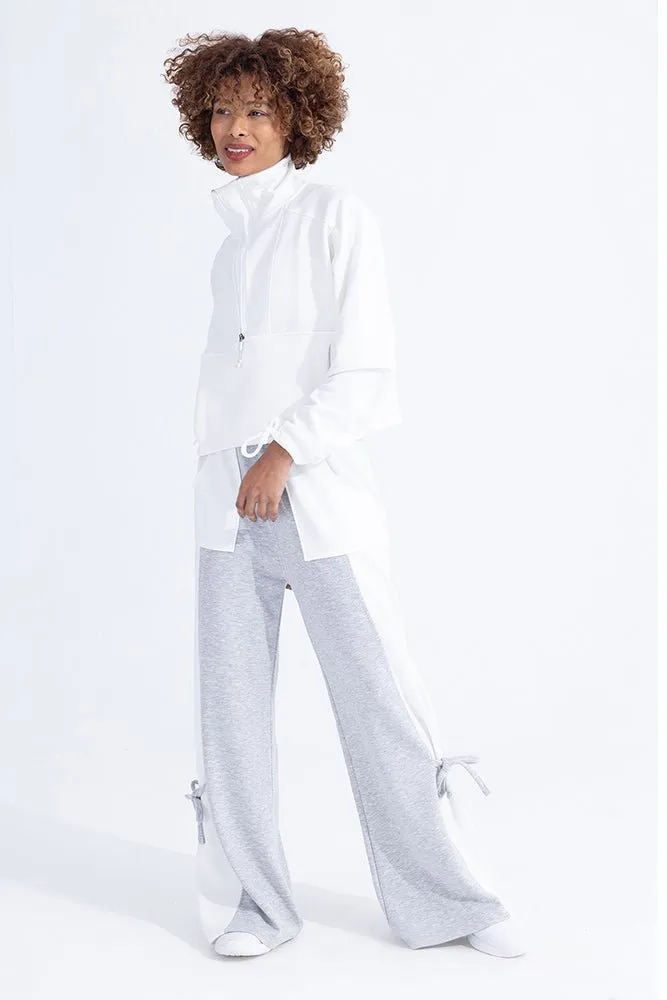 White Modal Zip Sweatshirt