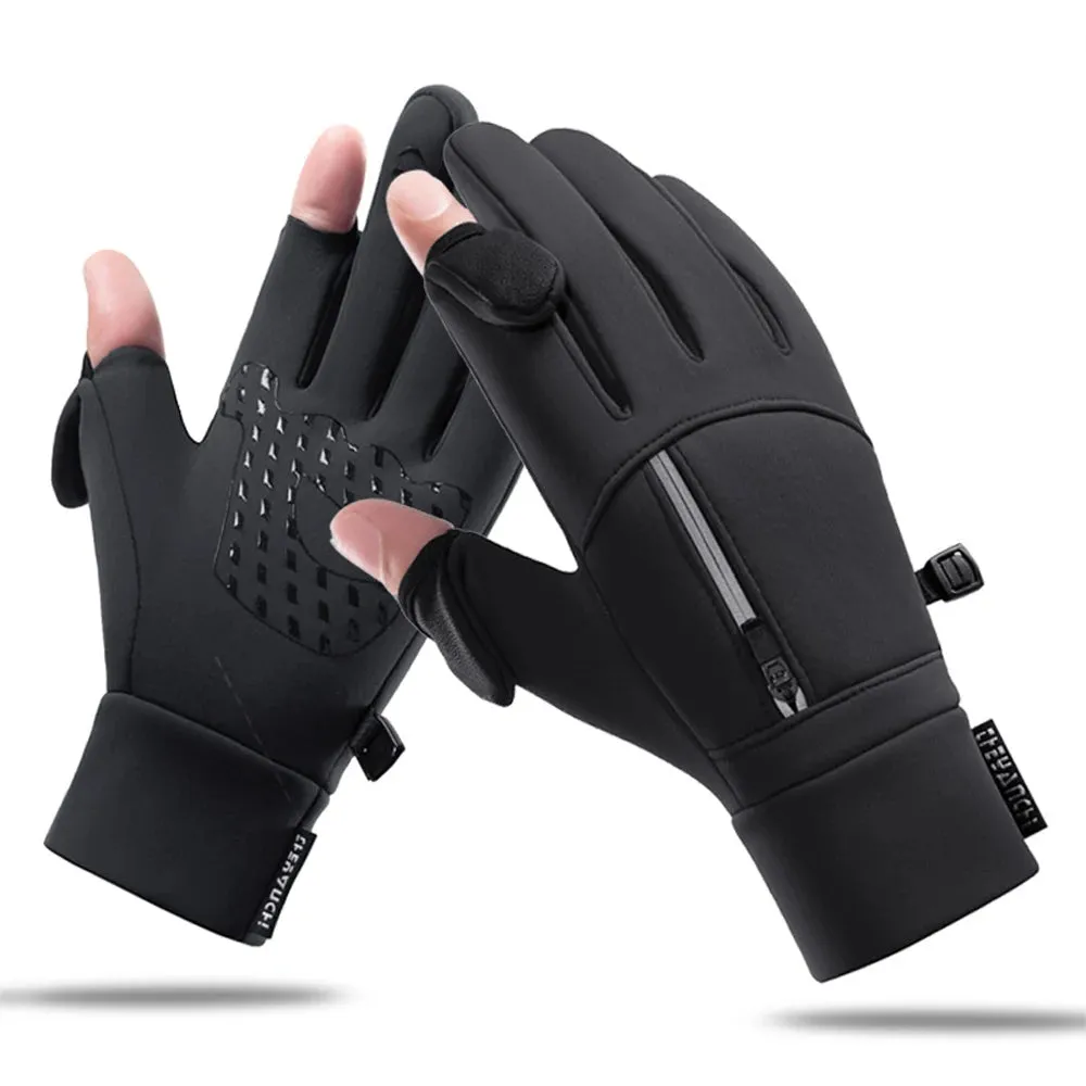 Winter Warm Touch Screen Compatible Gloves Outdoor Windproof Waterproof Cold-proof Gloves Unisex Driving Cycling Fishing Ski Gloves